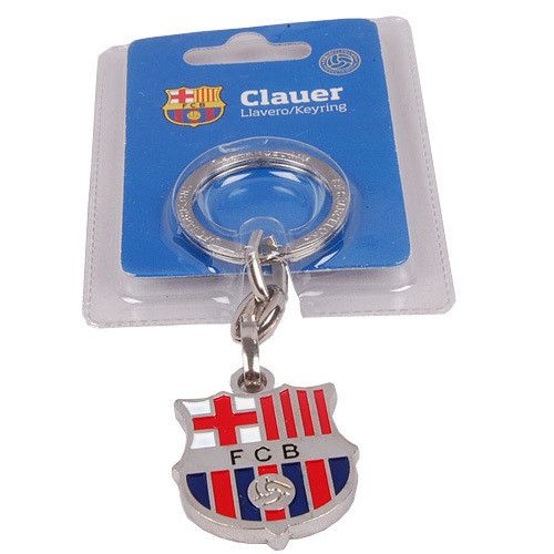 FC Barcelona címeres fém kulcstartó Silver