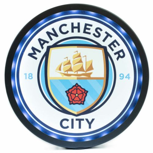 Manchester City FC fém tábla led világítással Crest